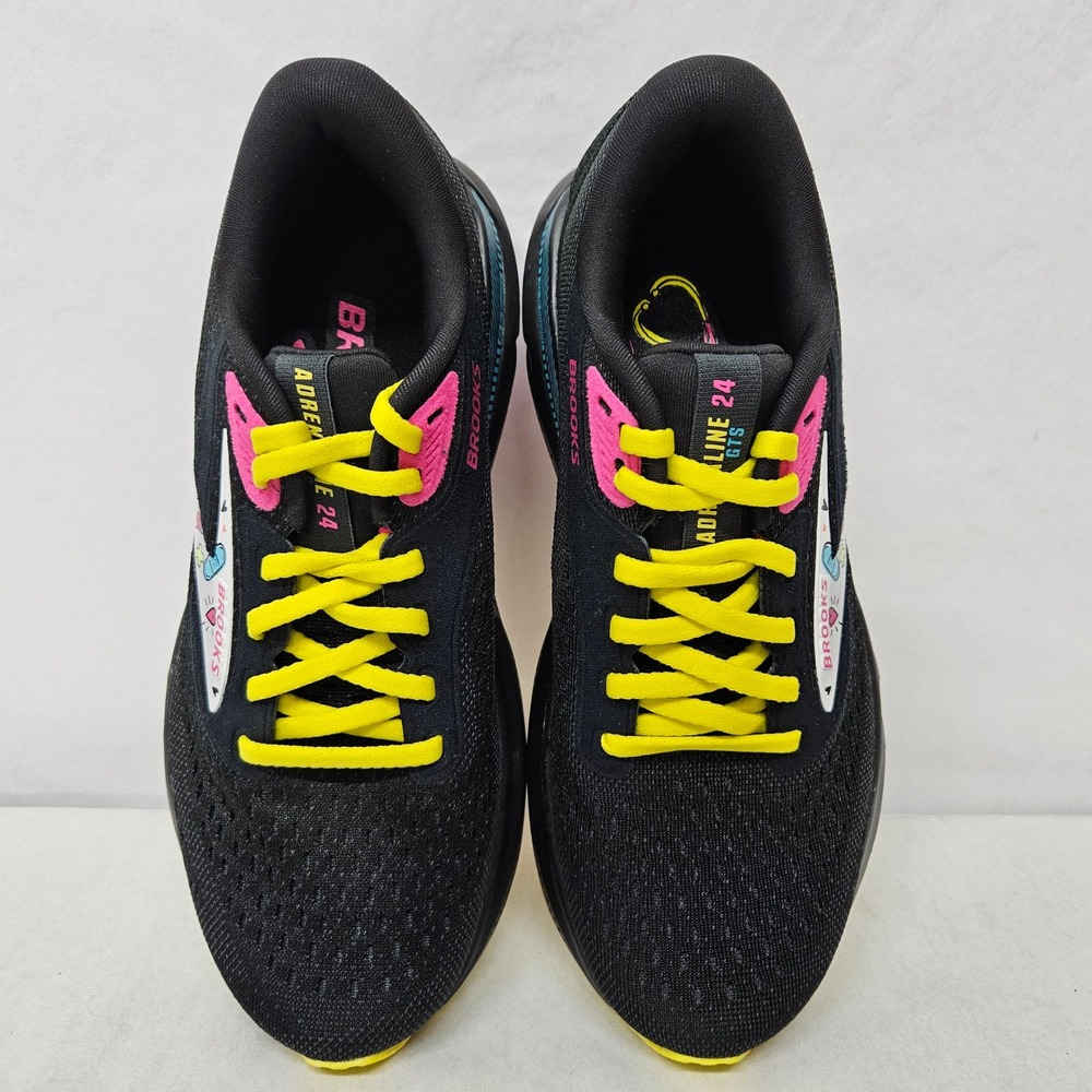 Brooks Adrenaline GTS 24 Running Shoes 120426-1B-084 Black Yellow Women Size 6 - Picture 6 of 10